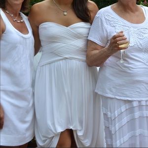 White BCBG strapless dress